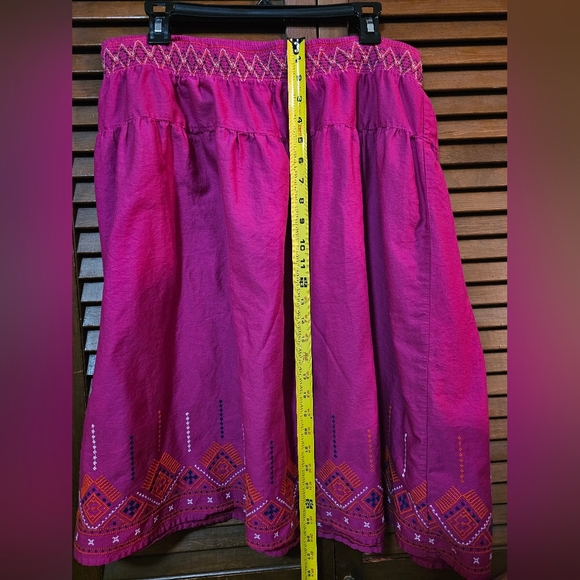 Old Navy Pink Boho Embroidered Skirt | Size XL | Festival Cottagecore Vibes - Picture 3 of 3